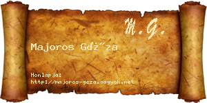 Majoros Géza névjegykártya