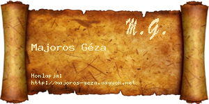 Majoros Géza névjegykártya