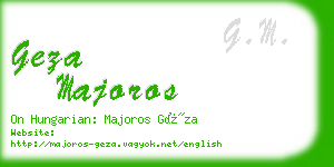 geza majoros business card